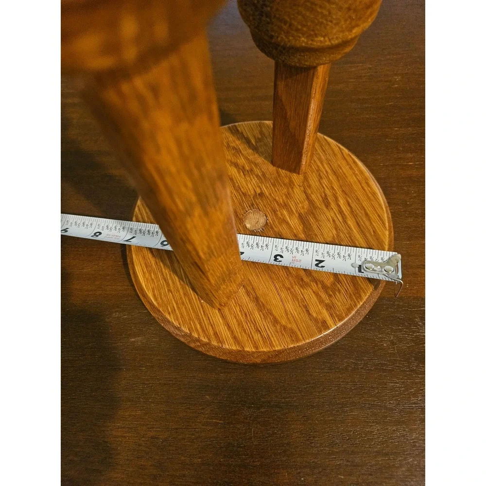 Oak Wood Double Candle Holder Brown Rustic Tiered Decor